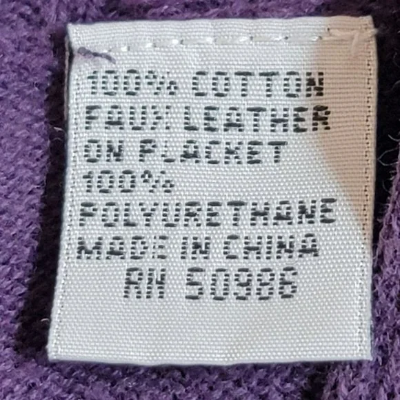 Eight Eight Eight Sweater, Women L, Purple V-Neck w/button, Zipper Pockets, EUC - Picture 5 of 10